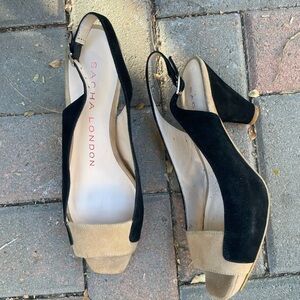 Sacha London Black and Beige Heels